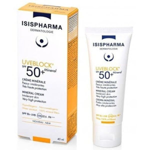 Isis Pharma UVEBLOCK, mineralny krem bezbarwny z filtrem SPF 50+, 40 ml