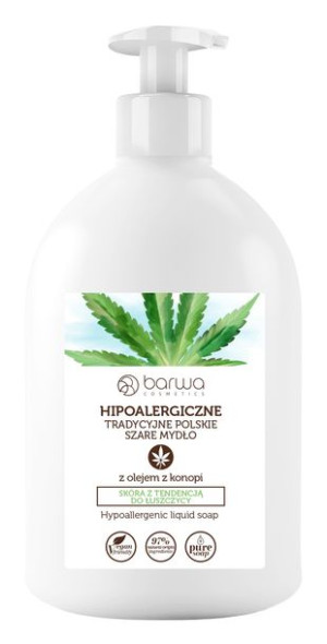 BARWA Hipoalergiczna Mydło w płynie tradycyjne polskie szare - z olejem z k