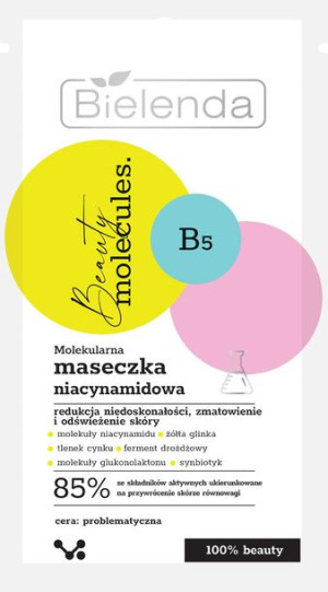 Bielenda Beauty Molecules.Molekularna Maseczka niacynamidowa - do cery prob