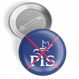 PRZYPINKA 44 mm JBC PIS Anty PIS Karakan WZORY