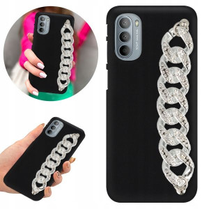 Etui BLINK Mat Czarne Łańcuszek do MOTOROLA G41 4G
