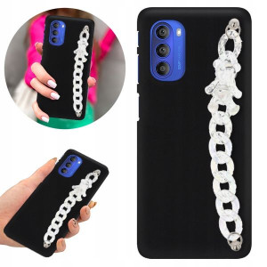 Etui BLINK Mat Czarne Łańcuszek do MOTOROLA G51 5G