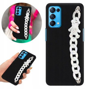 Etui BLINK Mat Czarne Łańcuszek do OPPO RENO 5 5G