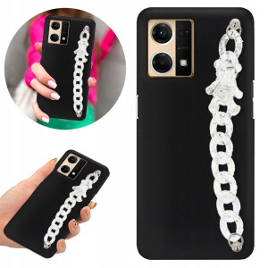 Etui BLINK Mat Czarne Łańcuszek do OPPO RENO 7 4G