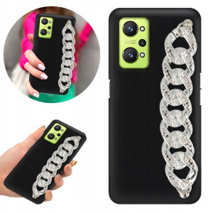 Etui BLINK Mat Czarne Łańcuszek do REALME GT2 5G