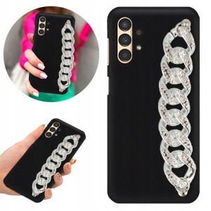Etui BLINK Mat Czarne Łańcuszek do SAMSUNG A13 4G