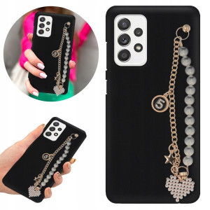 Etui BLINK Mat Czarne Łańcuszek do SAMSUNG A52 4G