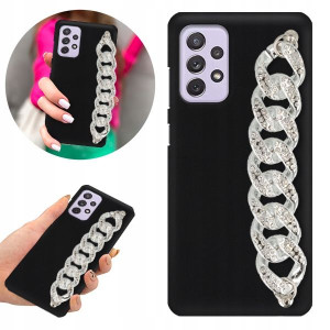Etui BLINK Mat Czarne Łańcuszek do SAMSUNG A72 5G