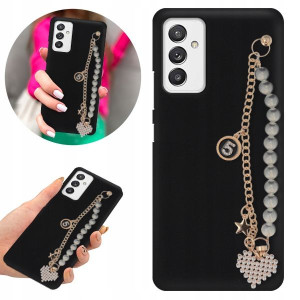 Etui BLINK Mat Czarne Łańcuszek do SAMSUNG A82 5G