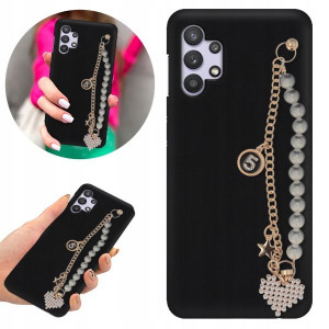 Etui BLINK Mat Czarne Łańcuszek do SAMSUNG M32 5G