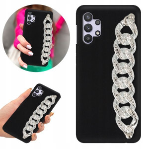 Etui BLINK Mat Czarne Łańcuszek do SAMSUNG M32 5G