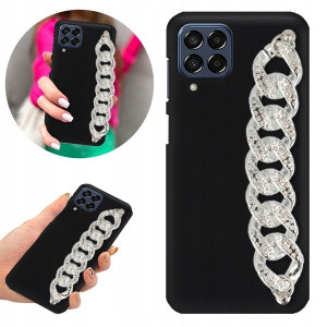 Etui BLINK Mat Czarne Łańcuszek do SAMSUNG M53 5G