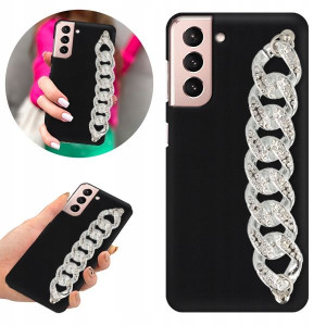 Etui BLINK Mat Czarne Łańcuszek do SAMSUNG S21 5G