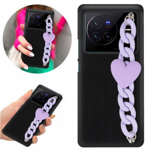 Etui BLINK Matowe Czarne Top Łańcuszek do VIVO X80