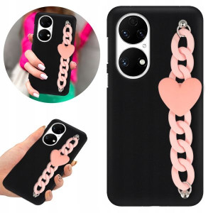 Etui BLINK Matowe Czarne Łańcuszek do HUAWEI P50