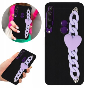 Etui BLINK Matowe Czarne Łańcuszek do HUAWEI Y6P