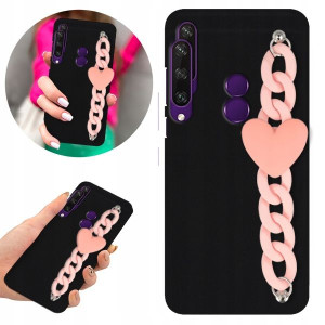 Etui BLINK Matowe Czarne Łańcuszek do HUAWEI Y6P