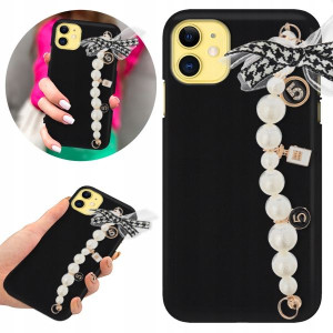 Etui BLINK Matowe Czarne Łańcuszek do IPHONE 11