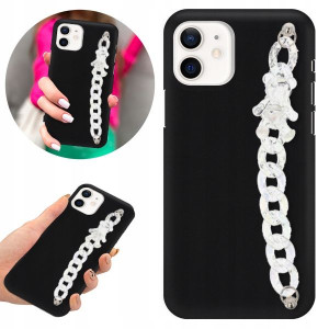 Etui BLINK Matowe Czarne Łańcuszek do IPHONE 12