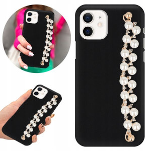 Etui BLINK Matowe Czarne Łańcuszek do IPHONE 12