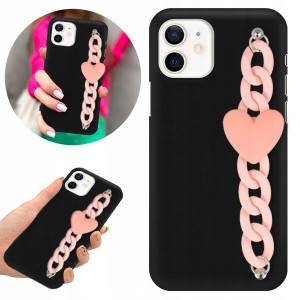 Etui BLINK Matowe Czarne Łańcuszek do IPHONE 12