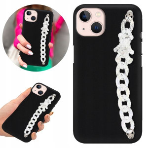 Etui BLINK Matowe Czarne Łańcuszek do IPHONE 13