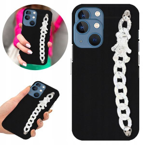 Etui BLINK Matowe Czarne Łańcuszek do IPHONE 14