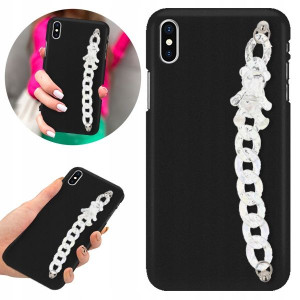 Etui BLINK Matowe Czarne Łańcuszek do IPHONE X/ XS