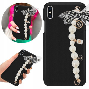 Etui BLINK Matowe Czarne Łańcuszek do IPHONE X/ XS