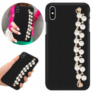 Etui BLINK Matowe Czarne Łańcuszek do IPHONE X/ XS