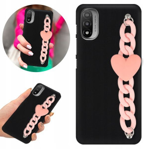 Etui BLINK Matowe Czarne Łańcuszek do MOTOROLA E20