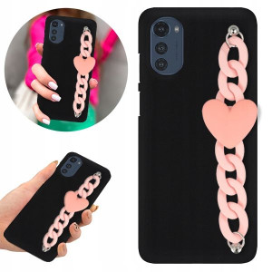Etui BLINK Matowe Czarne Łańcuszek do MOTOROLA E32