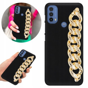 Etui BLINK Matowe Czarne Łańcuszek do MOTOROLA E40