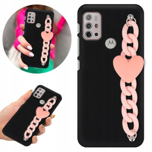 Etui BLINK Matowe Czarne Łańcuszek do MOTOROLA G10