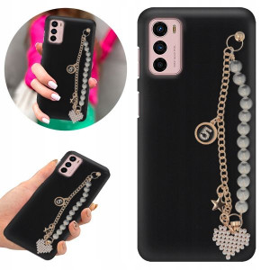 Etui BLINK Matowe Czarne Łańcuszek do MOTOROLA G42
