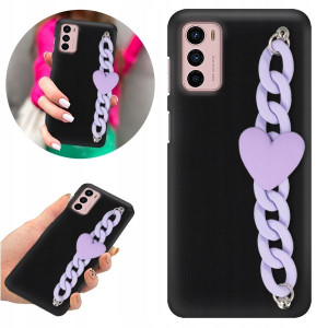 Etui BLINK Matowe Czarne Łańcuszek do MOTOROLA G42