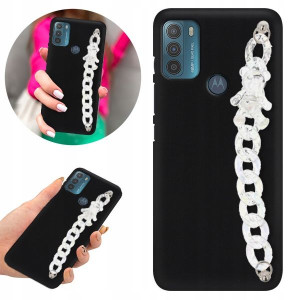 Etui BLINK Matowe Czarne Łańcuszek do MOTOROLA G50