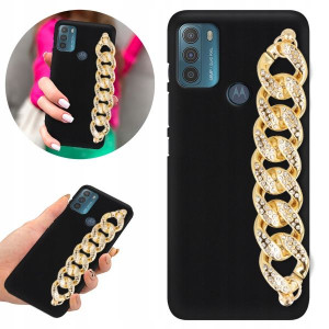 Etui BLINK Matowe Czarne Łańcuszek do MOTOROLA G50