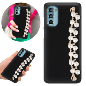 Etui BLINK Matowe Czarne Łańcuszek do MOTOROLA G52