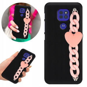 Etui BLINK Matowe Czarne Łańcuszek do MOTOROLA G9