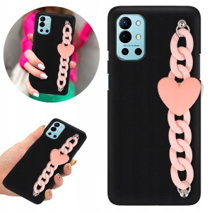 Etui BLINK Matowe Czarne Łańcuszek do ONEPLUS 9R