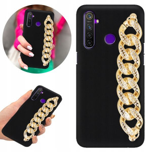 Etui BLINK Matowe Czarne Łańcuszek do REALME 5 PRO