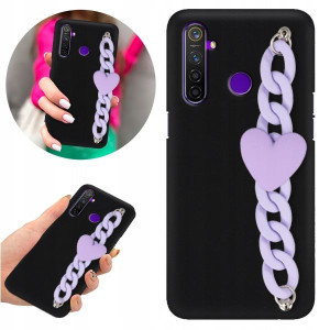 Etui BLINK Matowe Czarne Łańcuszek do REALME 5 PRO