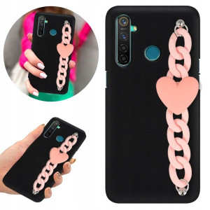 Etui BLINK Matowe Czarne Łańcuszek do REALME 6i