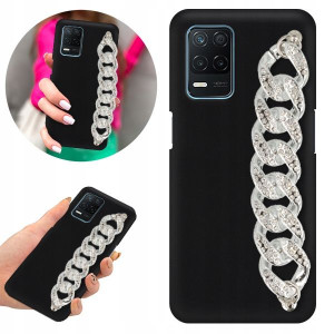 Etui BLINK Matowe Czarne Łańcuszek do REALME 8 5G