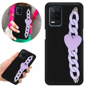 Etui BLINK Matowe Czarne Łańcuszek do REALME 8 5G