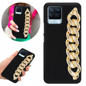 Etui BLINK Matowe Czarne Łańcuszek do REALME 8 PRO