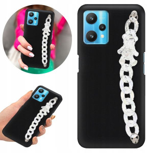 Etui BLINK Matowe Czarne Łańcuszek do REALME 9 5G