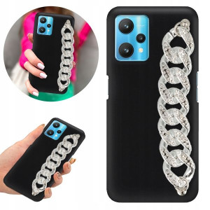 Etui BLINK Matowe Czarne Łańcuszek do REALME 9 5G
