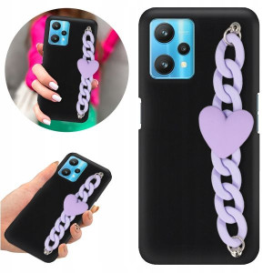 Etui BLINK Matowe Czarne Łańcuszek do REALME 9 5G